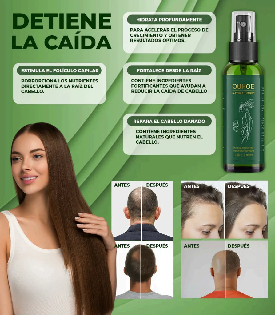 Spray Capilar OUHOE – Crecimiento Acelerado y Anticaída